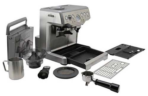 An image of Breville BES870XL's parts that need manual cleaning  