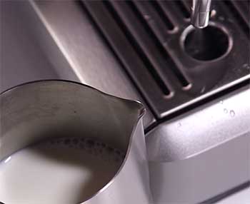 An image of the milk frothing container of Breville BES870XL 
