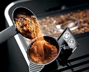 An image of Jura ENA Micro 90 Automatic Coffee Machine's ceramic burr grinder