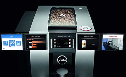An Image of the Digital Touch Screen Control Panel of the Jura Z6 Coffee Machine