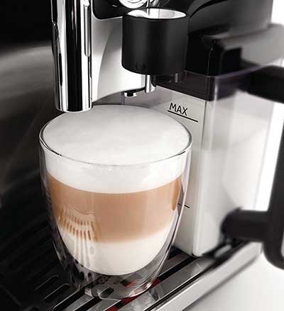 An image of Philips Saeco Exprelia EVO fully automatic espresso machine's milk foam