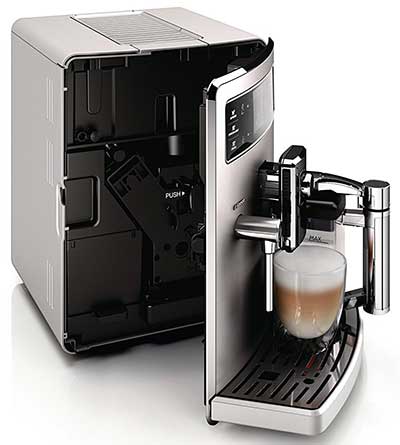 An image of Saeco HD8954/47 Philips Xelsis EVO's brew unit and dregs box 