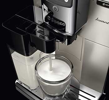 An image of steamed milk from the Saeco Incanto Coffee Machine
