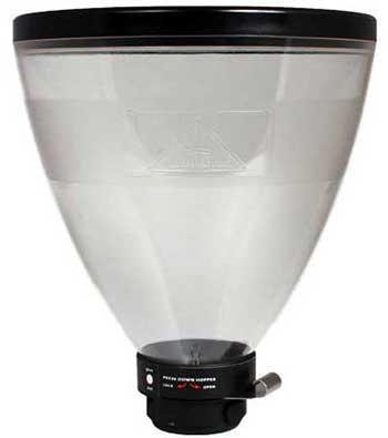 An image of K30's bean hopper, which has a 3.3-pound capacity