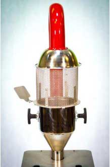 An image of Artisan 2.5 Commercial Coffee Roaster's translucent bean hopper