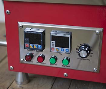 An image showing the control buttons and knobs of North coffee roaster