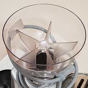 An image Mazzer Mini's stainless steel grinder 