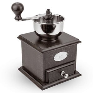 Beechwood Peugeot Bresil Coffee Mill with walnut stain